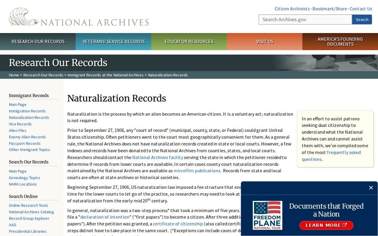 Simsbury previous residents naturalization research at the National Archives